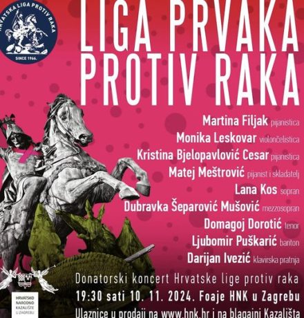 Donatorski koncert Hrvatske lige protiv raka: Liga prvaka protiv raka